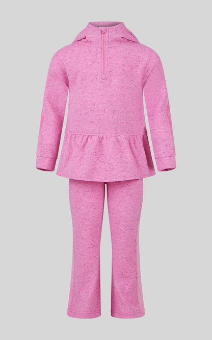 4-6X 3 PC Girls Confetti Half Zip Pullover + Flared Pant + Coin Purse Set