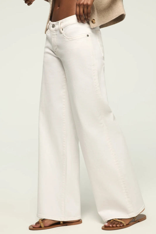 Lucky Brand Women's Mid Rise Sweet Wide Leg - White Lies Wash