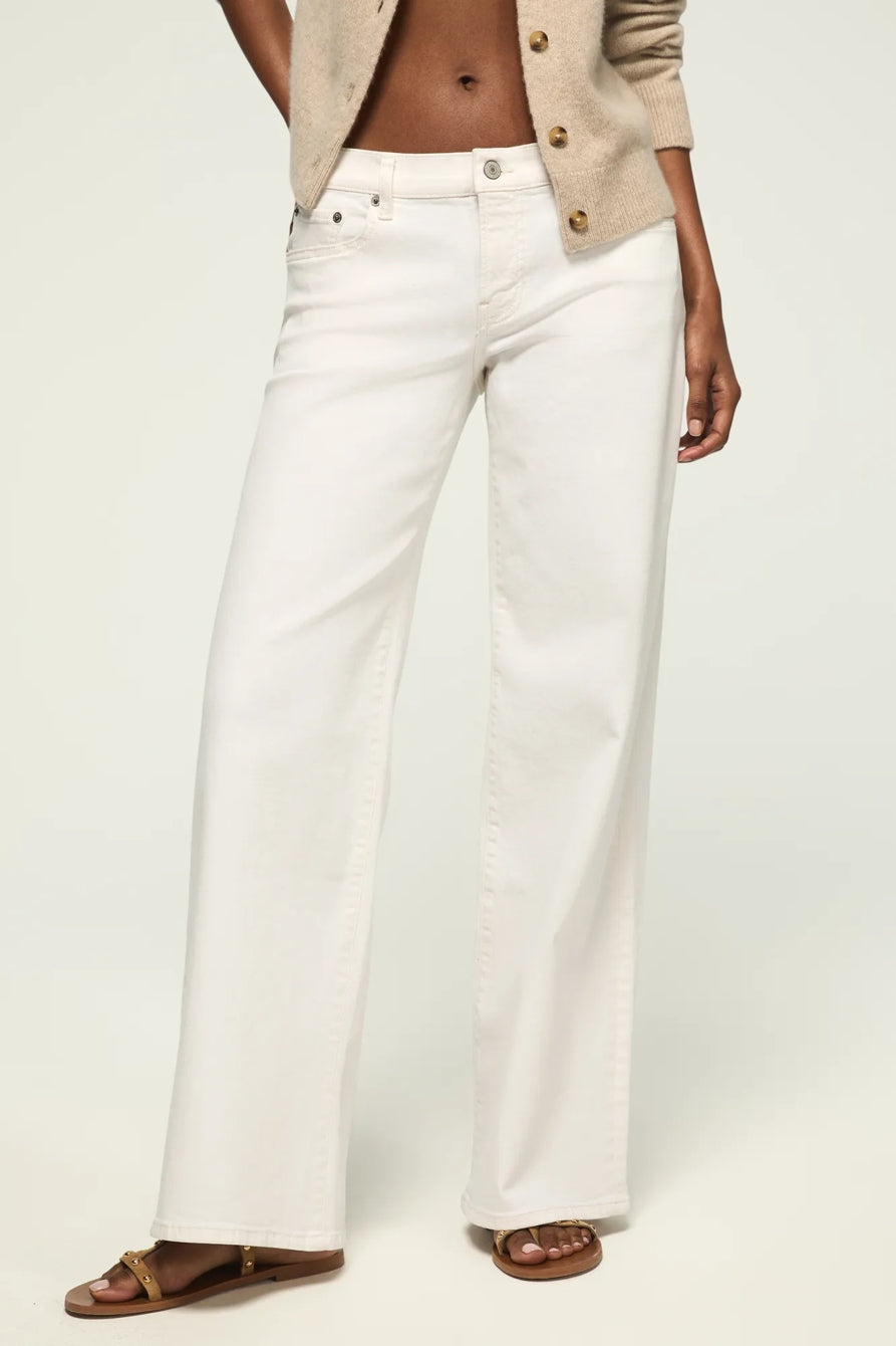 Lucky Brand Women's Mid Rise Sweet Wide Leg - White Lies Wash