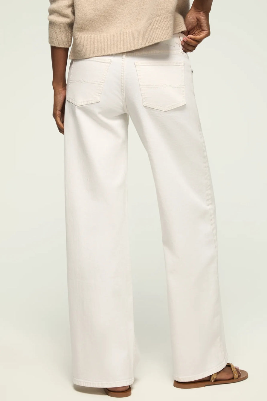 Lucky Brand Women's Mid Rise Sweet Wide Leg - White Lies Wash