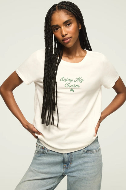 Lucky Brand Women's Enjoy My Charm Classic Crew - Gardenia