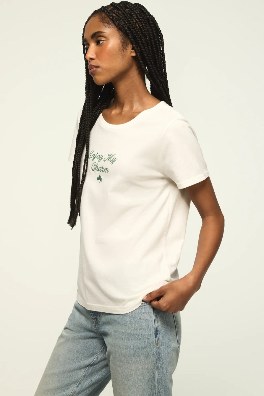 Lucky Brand Women's Enjoy My Charm Classic Crew - Gardenia