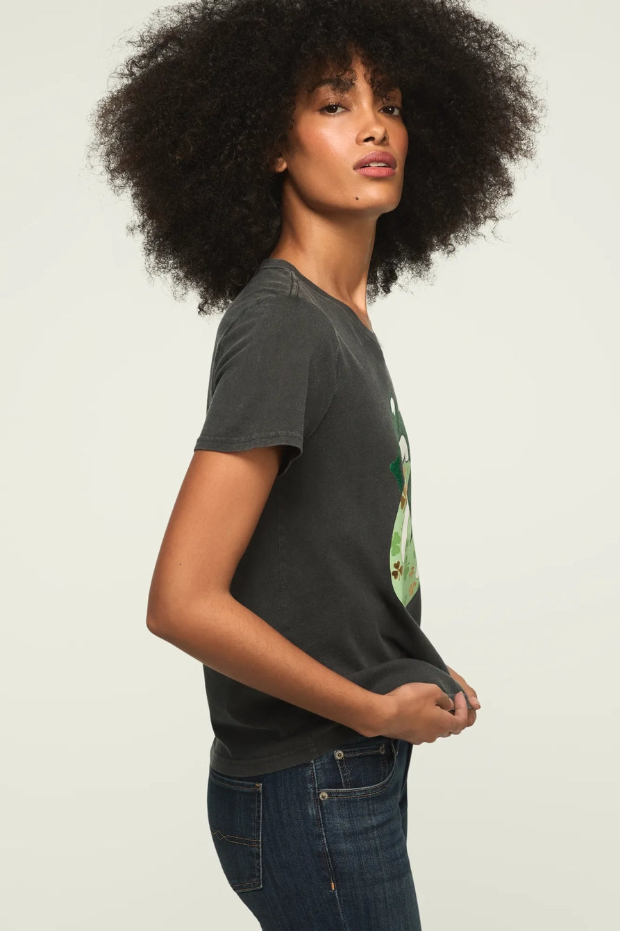 Lucky Brand Women's Rolling Stones Clover Lips Classic Crew