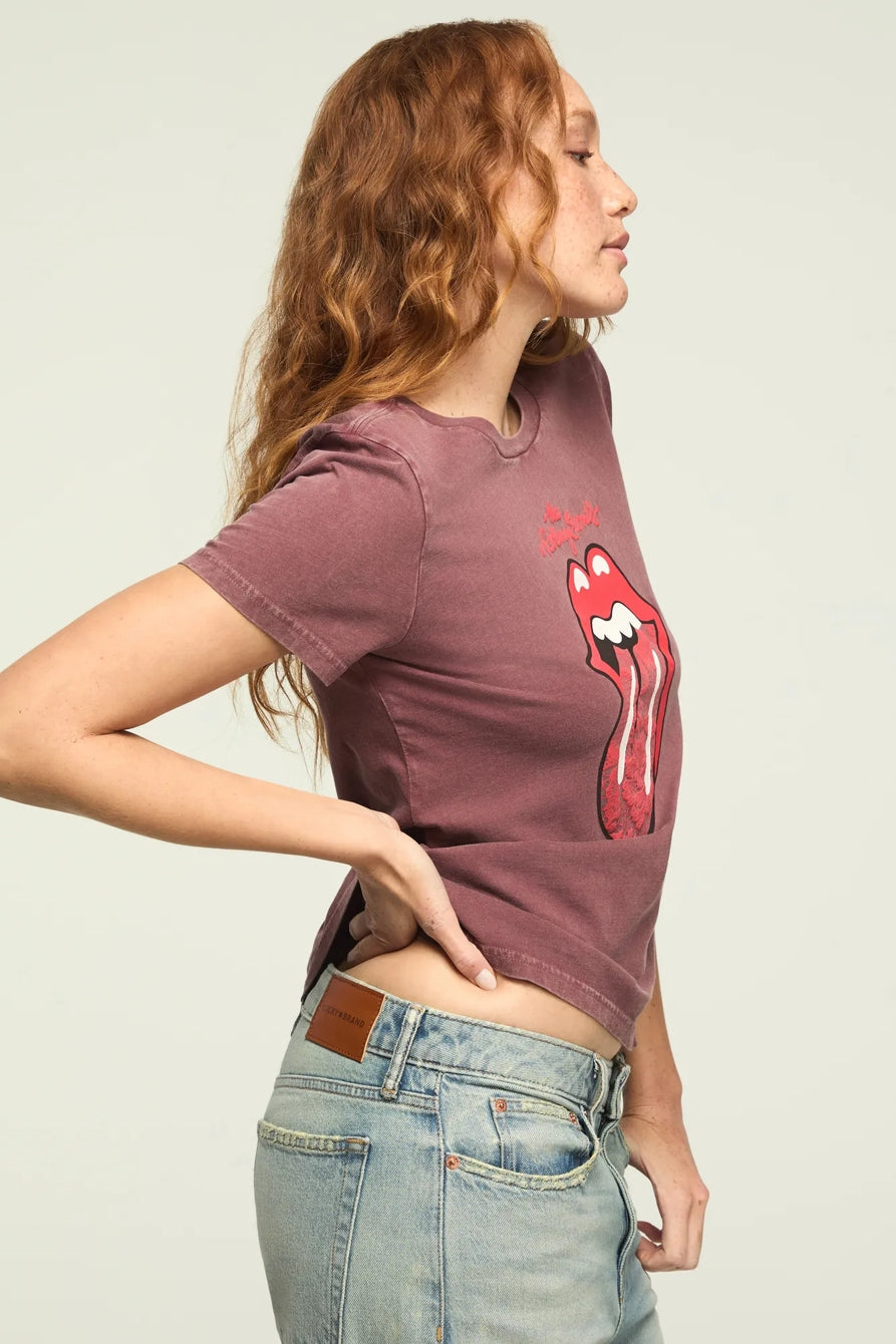 Lucky Brand Women's Rolling Stones Lace Lips Classic Crew