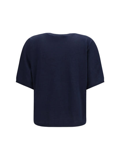 Sweater Short-Sleeve Cashmere and Silk