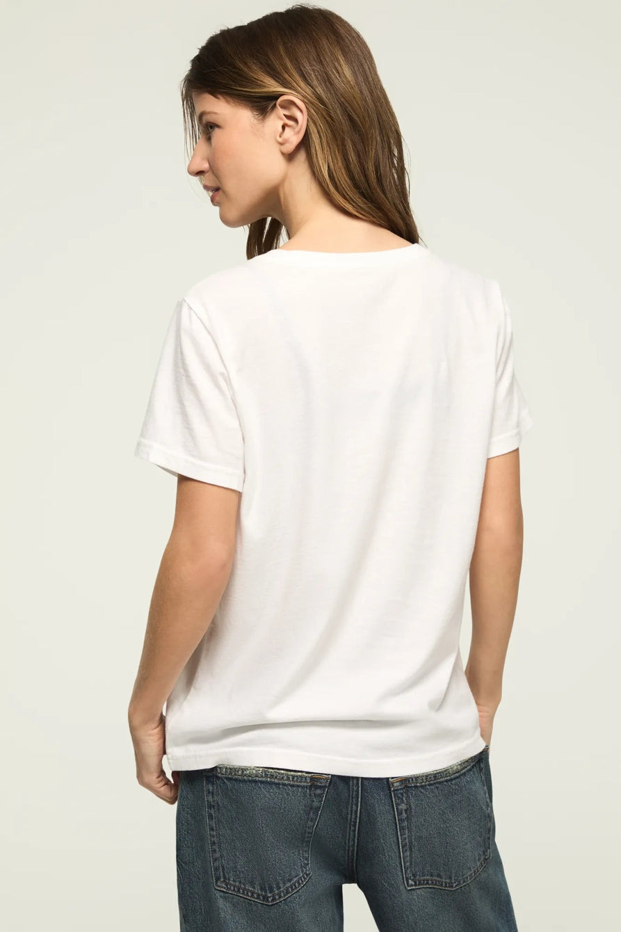 Lucky Brand Women's Floral Poster Embellished Classic Crew