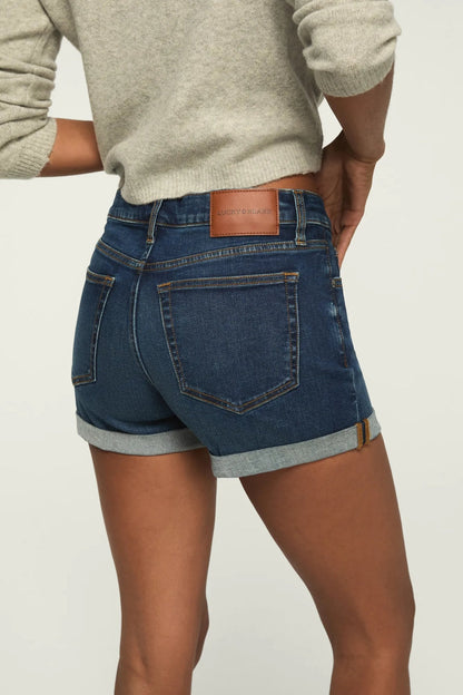 Lucky Brand Women's Mid Rise Ava Short - Night Cafe Rolled Wash