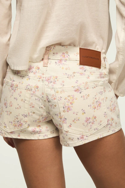 Lucky Brand Women's Mid Rise Festival Short - Boppin' Florals Wash