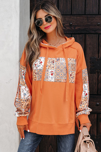 Threaded Pear Myrassa Side Slit Drawstring Hoodie