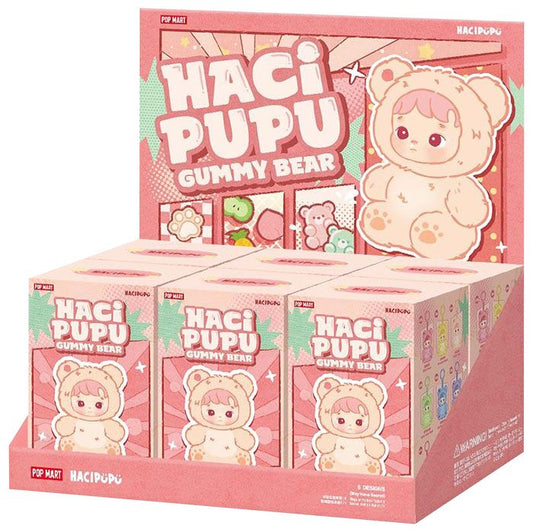 Pop Mart HACIPUPU Gummy Bear Series Vinyl Plush Pendant Sealed Whole Set 'Mystery' (6 Blind Boxes)