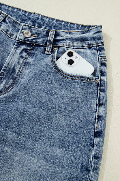 Threaded Pear Elia Cuffed Straight Loose Jeans