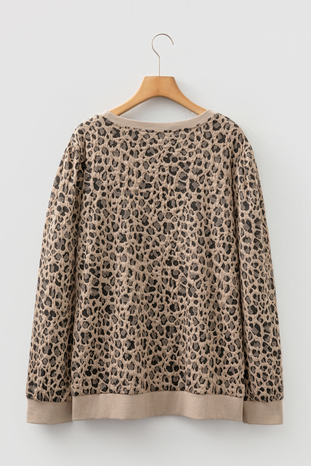 Threaded Pear Amaya Textured Ribbed Trim Long Sleeve PLUS Top