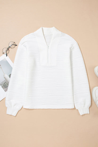Threaded Pear Nyomi Color Textured Zip Pullover