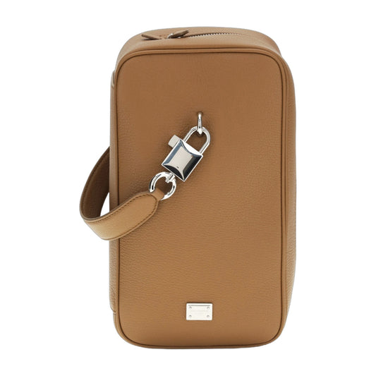 Handbag Lock Caramel Leather