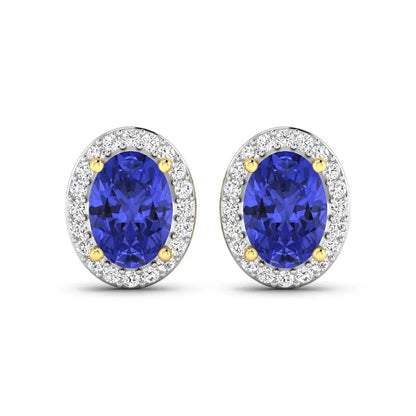Genuine Diamond and Tanzanite Studs