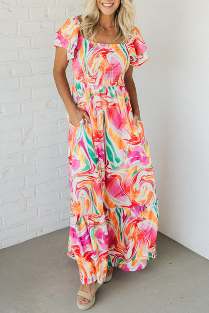 Threaded Pear Avery Smocked Bust Maxi Dress