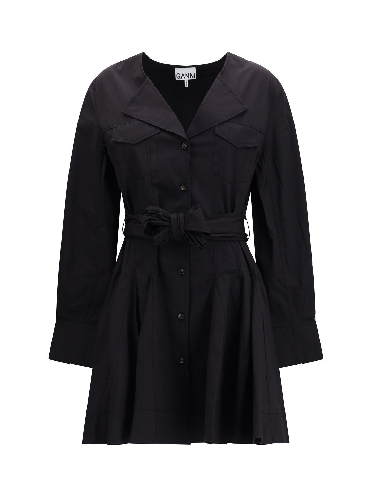 Shirt Dress With Belt Black