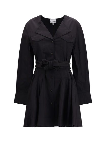 Shirt Dress With Belt Black