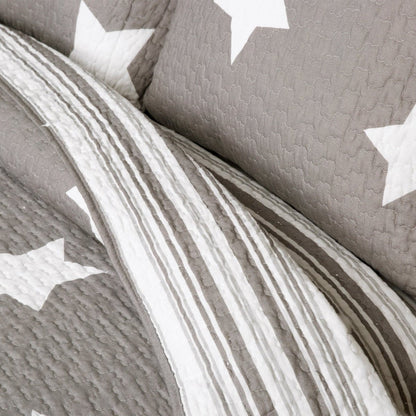 Star Reviersible 2 Piece Quilt Set Twin Size