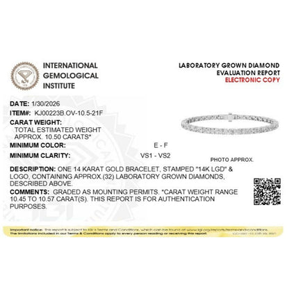 Oval (F/VS) Lab Grown Diamond Prong 14K White Gold Classic Line Tennis Bracelet