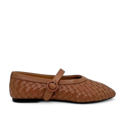 Rena Woven Mary Janes - Brown