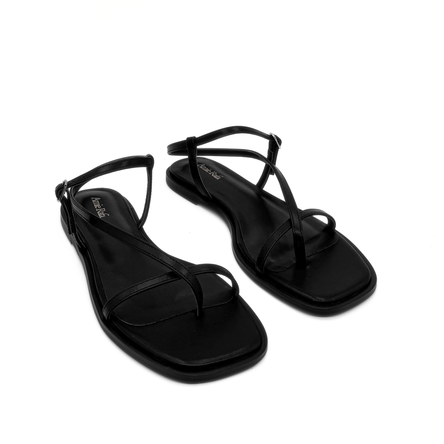 Maxy Asymmetric T-Strap Sandal - Black