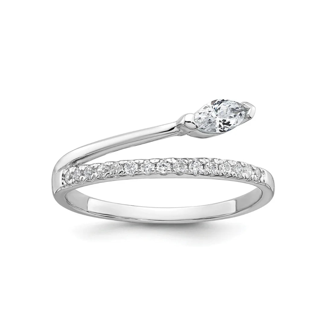Fancy Cubic Zirconia Fashion Snake Pave Ring