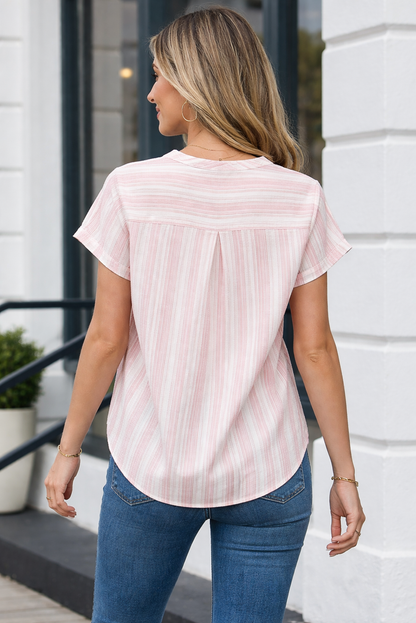 Threaded Pear Kelly Short Sleeve Casual Blouse