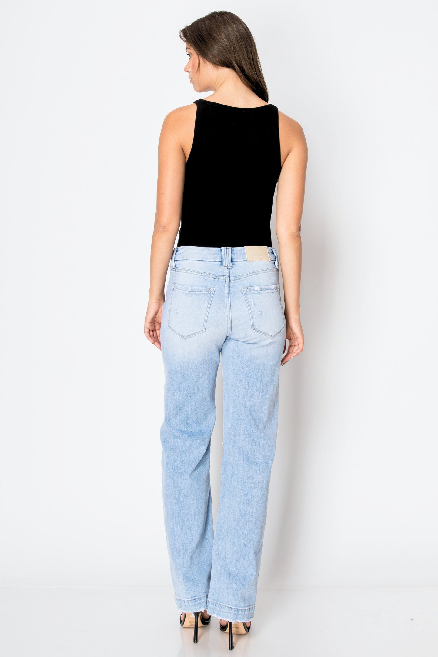 Tummy Control High Rise Relaxed Straight Leg Jean