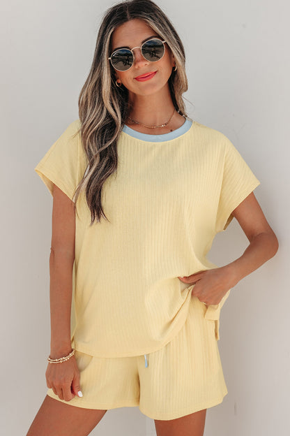 Threaded Pear Sunny Trim Casual Short Set