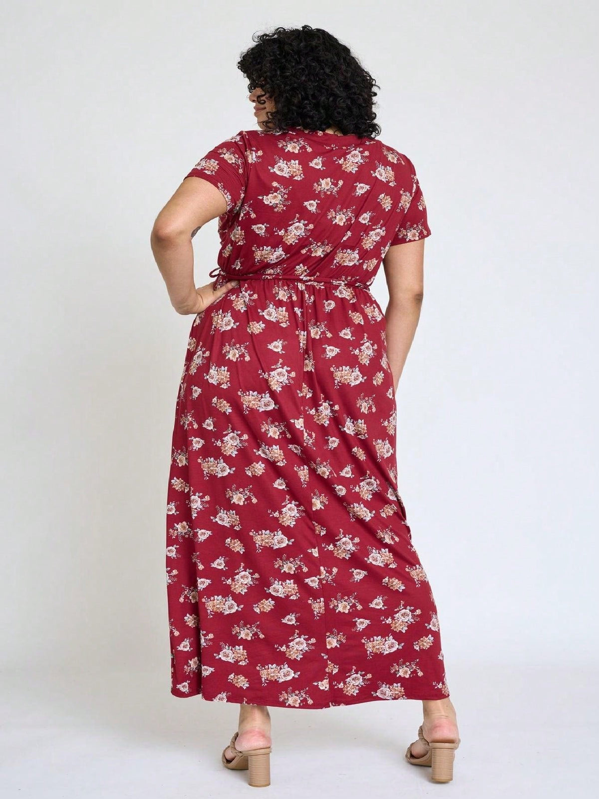 Elegant Floral Maxi Dress With  Surplice  Versatile Summer Dress For Women