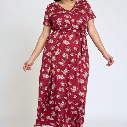 Elegant Floral Maxi Dress With  Surplice  Versatile Summer Dress For Women