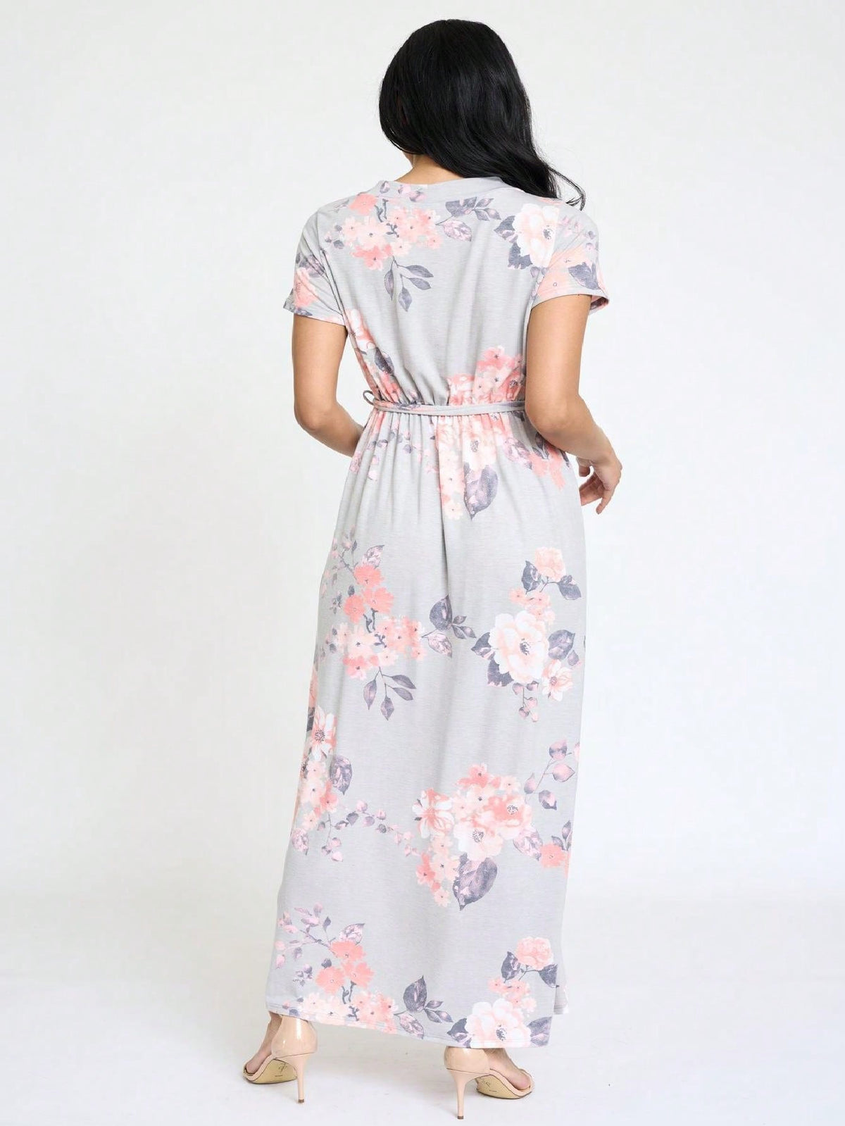 Elegant Floral Maxi Dress With  Surplice  Versatile Summer Dress For Women