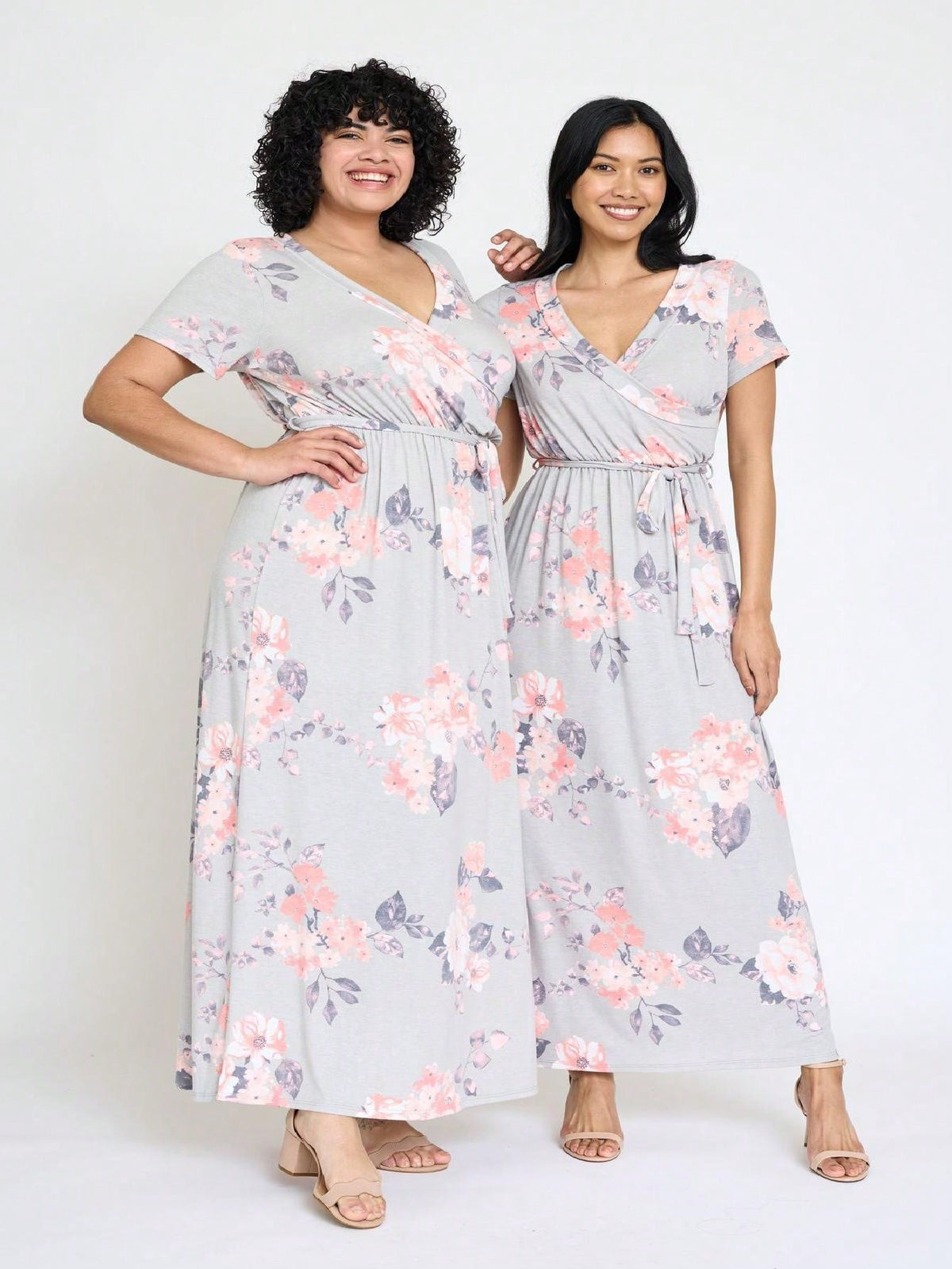 Elegant Floral Maxi Dress With  Surplice  Versatile Summer Dress For Women