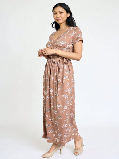 Elegant Floral Maxi Dress With  Surplice  Versatile Summer Dress For Women