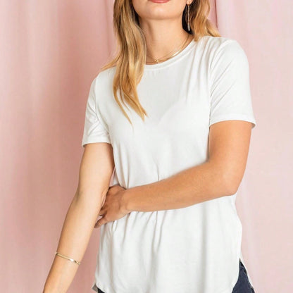 Soft Solid Side Slit High Low Tops For Leggings Shorts And Jeans  | 7 Colors | S-3X