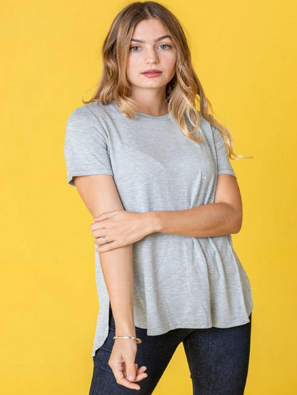 Soft Solid Side Slit High Low Tops For Leggings Shorts And Jeans  | 7 Colors | S-3X