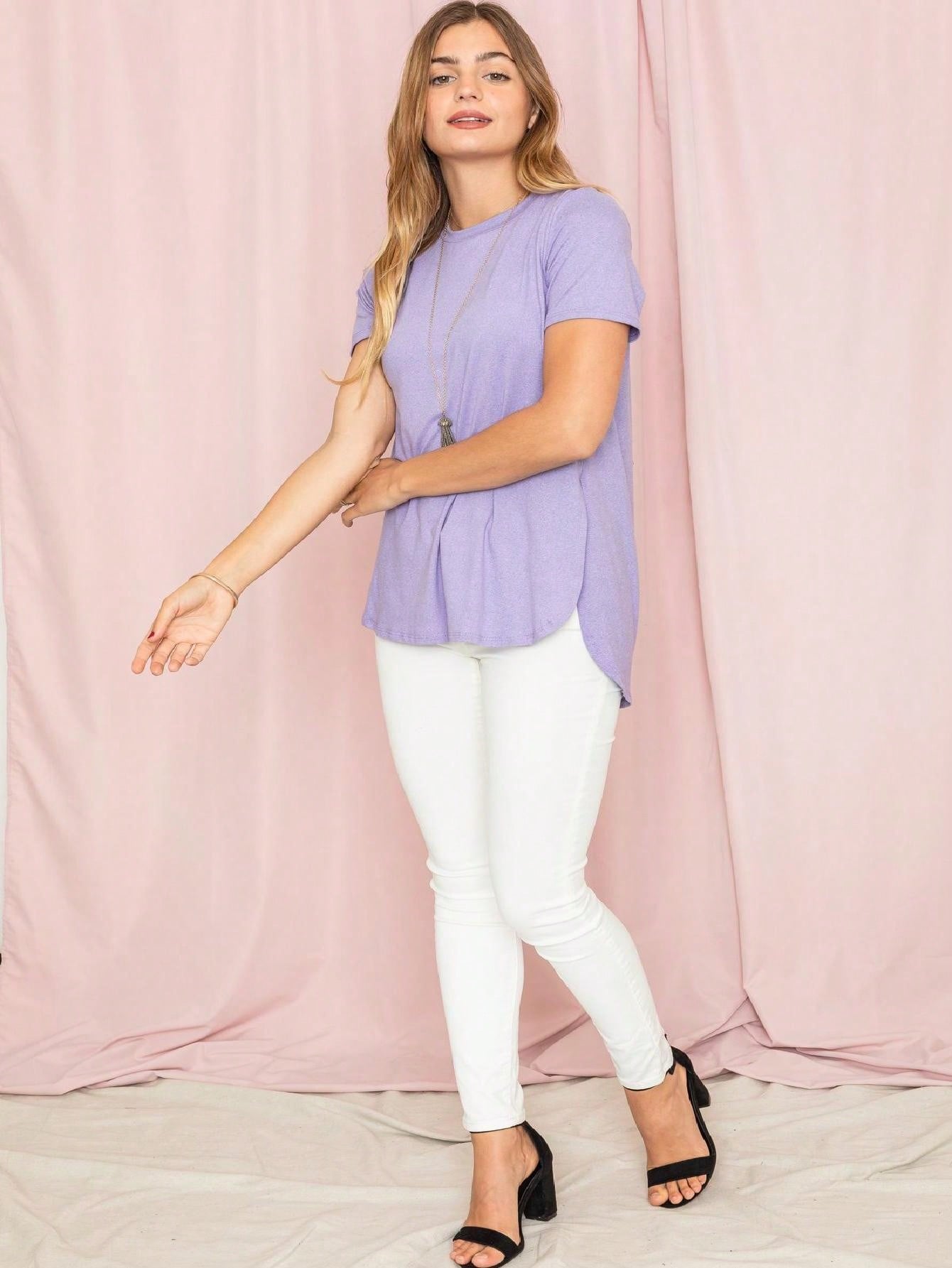 Soft Solid Side Slit High Low Tops For Leggings Shorts And Jeans  | 7 Colors | S-3X
