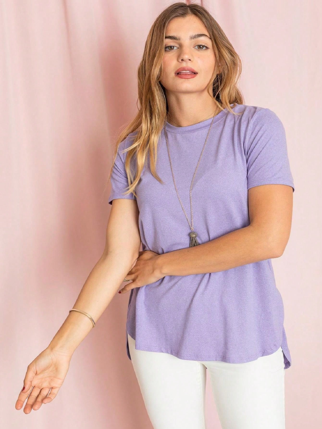 Soft Solid Side Slit High Low Tops For Leggings Shorts And Jeans  | 7 Colors | S-3X