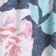 Vintage Navy Pink Yellow White Charcoal Floral Ruffle Trim Midi Dress | S-3X