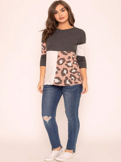 Black White Pink Mint Color Block 3/4 Sleeve Top Shirt Blouse | S-3X