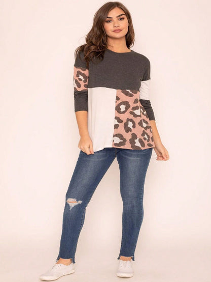 Black White Pink Mint Color Block 3/4 Sleeve Top Shirt Blouse | S-3X