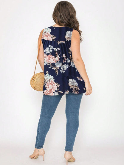 Summer Boho Flora Vintage Mint Burgundy Navy Tiered Key Hole Tie Front  Tunic Blouse Top For Leggings  |  Small -3 XL
