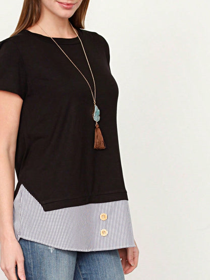 Summer  Boho Vintage Chambray Button Top Short Sleeve Blouse Shirt| Small -3 XL Plus