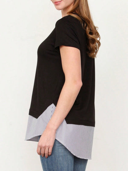 Summer  Boho Vintage Chambray Button Top Short Sleeve Blouse Shirt| Small -3 XL Plus