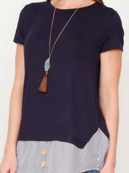 Summer  Boho Vintage Chambray Button Top Short Sleeve Blouse Shirt| Small -3 XL Plus