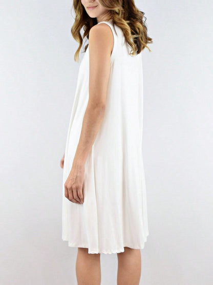 Boho Retro V Notch Neck Mandarin Collar Semi Sheer Swing Woven High And Low Dress