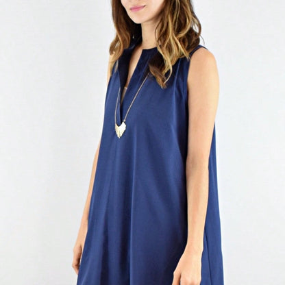 Boho Retro V Notch Neck Mandarin Collar Semi Sheer Swing Woven High And Low Dress