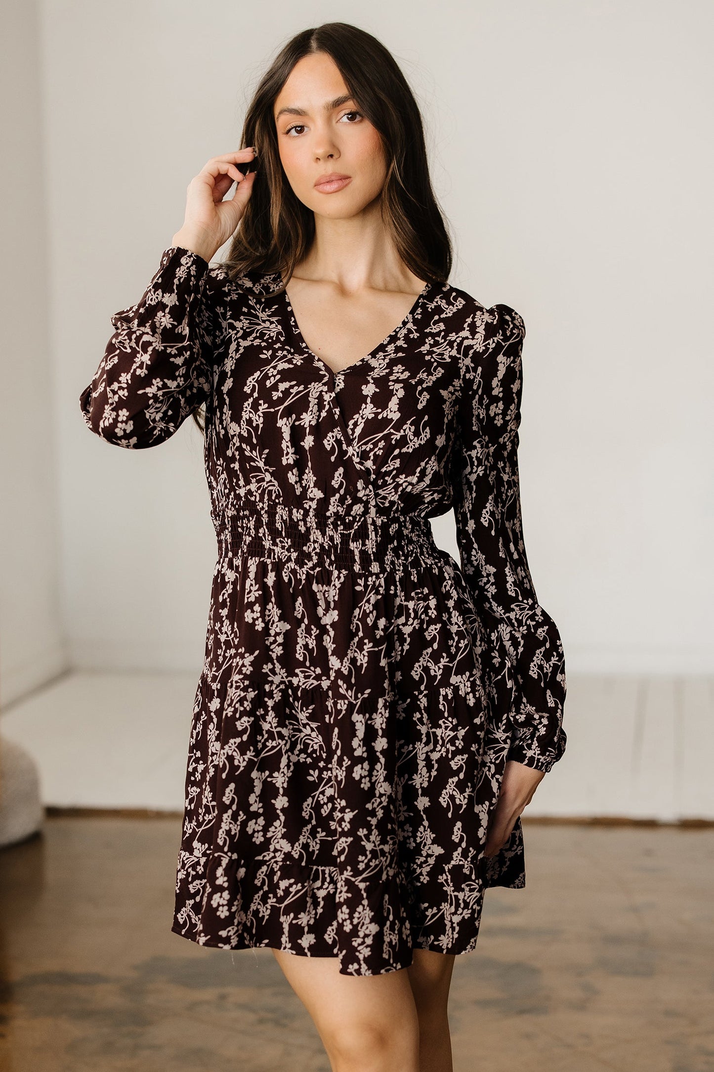 Threaded Pear Serenity Waist Flared Mini Dress