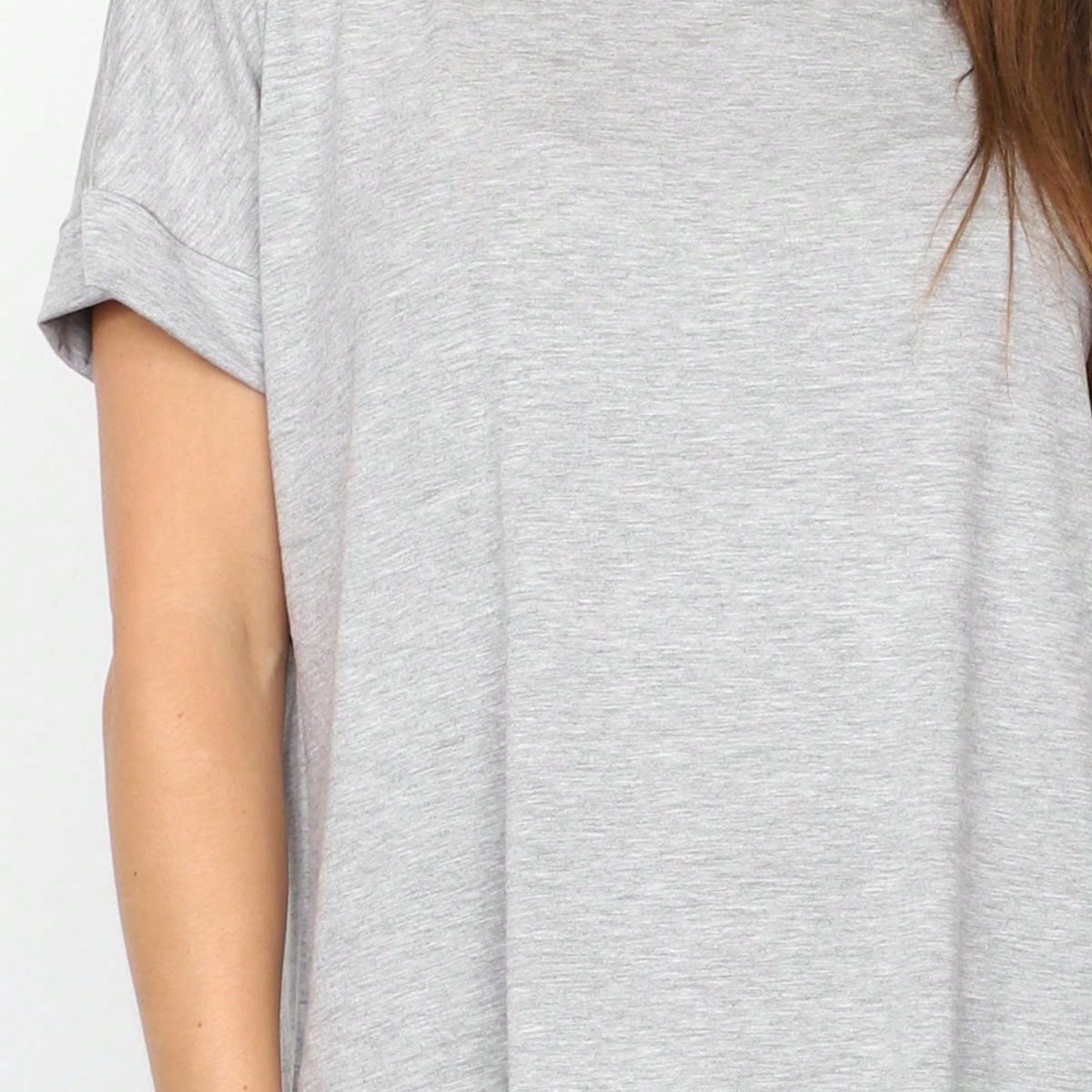 Summer Boho Retro Cool Solid Color Soft Rayon Every Day  High And Low Top Shirt Blouse | Small-3 XL